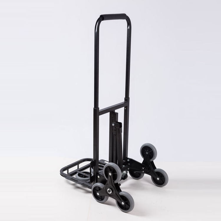 150kgs Loading Stair Climbing And Folding Warehouse Hand Truck Aluminum Luggage Trolley Cart With 3 Wheel FHT150-6S