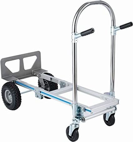 Uni-Silent 250kgs 2 in 1 Aluminum Foldable Hand Truck Dolly 550lbs Heavy Duty Folding Platform Trolley Utility Push Cart FHT250A