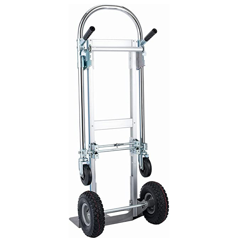 Uni-Silent 250kgs 2 in 1 Aluminum Foldable Hand Truck Dolly 550lbs Heavy Duty Folding Platform Trolley Utility Push Cart FHT250A