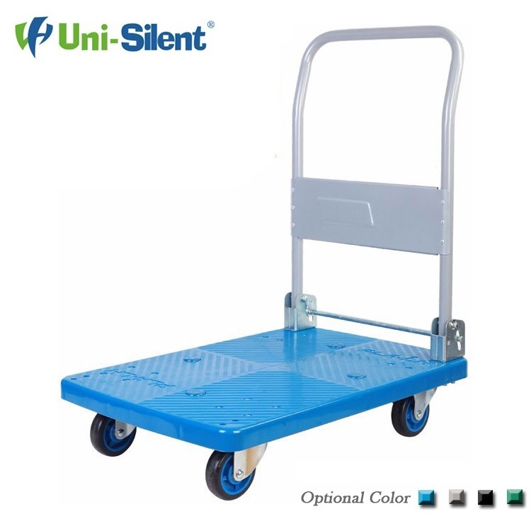 Uni-Silent 150kgs Plastic Platform Truck Push Hand Trolley Cart PLA150P-DX