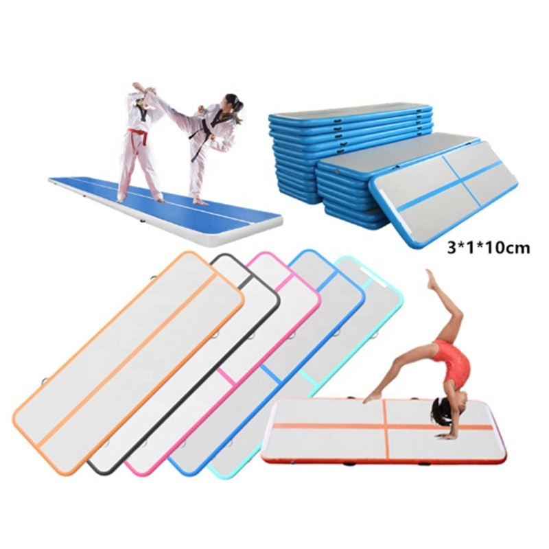 Inflatable mat with pump thick mat yoga floor taekwondo training kung fu practice mat, suitable for gym/wrestling/water