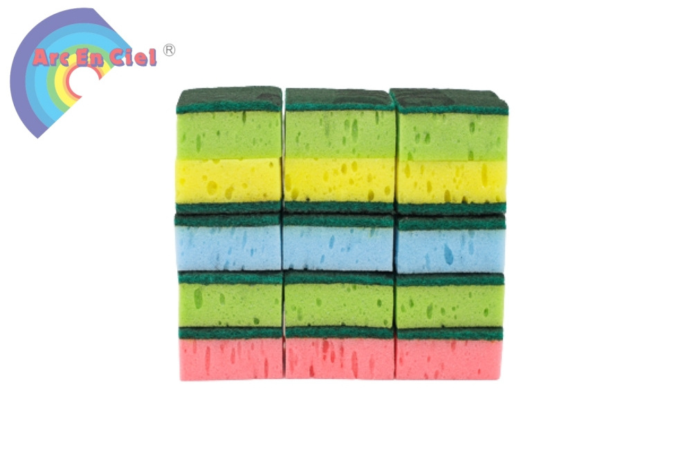 Factory Supply Manufacturing 1105/5pcs Scouring Pad W/sponge Highly Absorbent And Cost Saving For Dish Wash