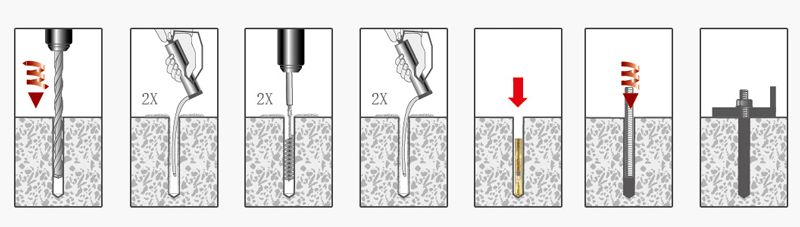 M8~ M30 Expansion Chemical Anchor Bolt Galvanized Concrete Ceiling Anchor Stud Bolt Heavy Duty Ground Anchor