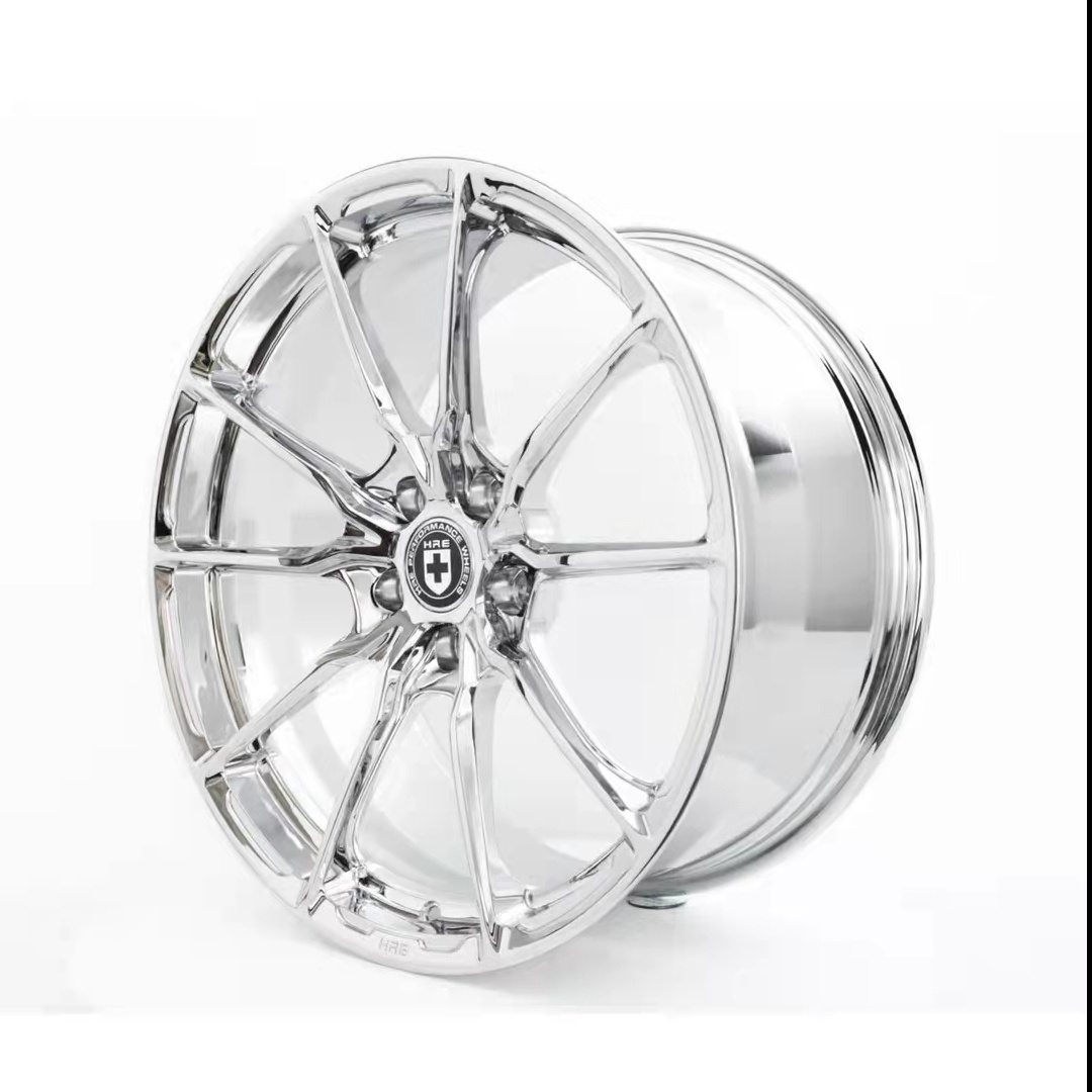 Customized super deep concave 5 Split Spoke brushed polished lip forged wheel