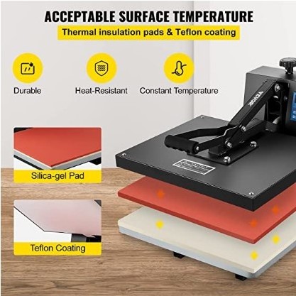 16x20inches Heat Press 1700W Power Heat Press Machine Fast Heating High Pressure for DTF Sublimation Vinyl