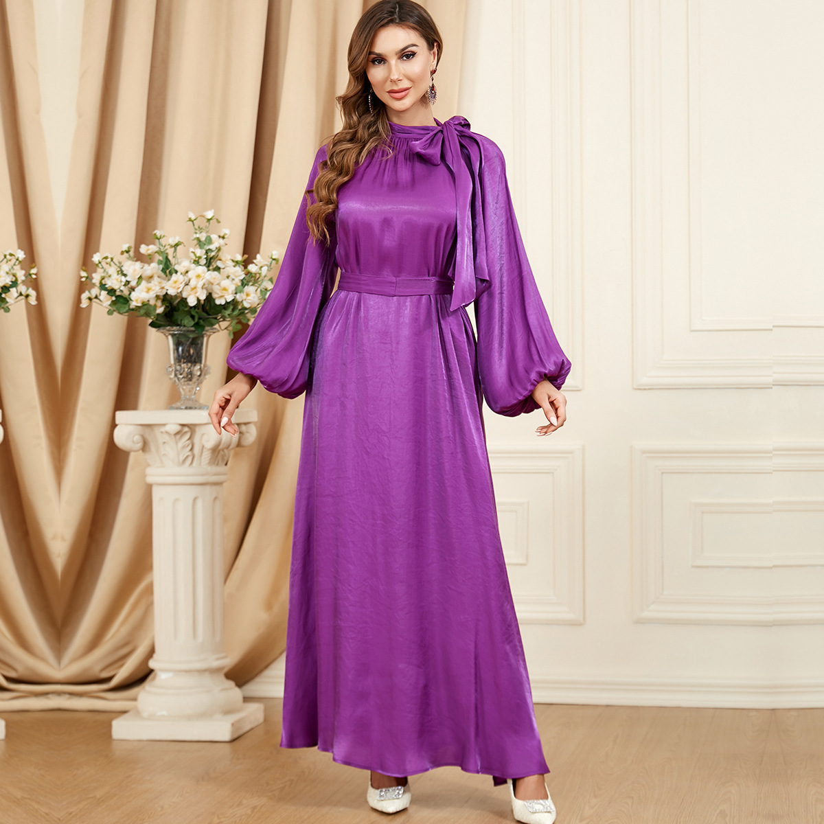 3349 OEM abaya women muslim dress  muslim wedding dress with hijab elegant