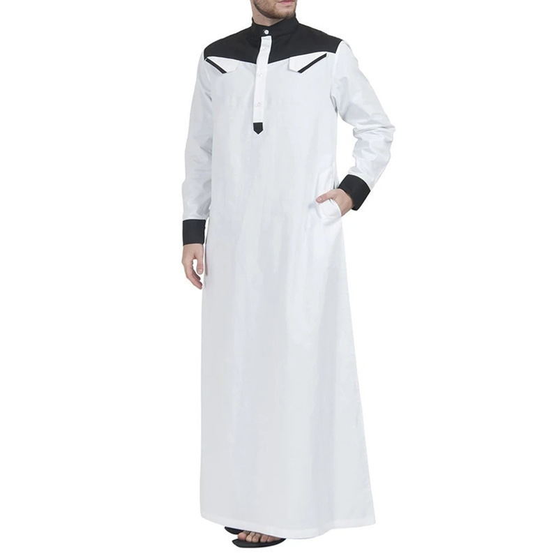 2024 latest ethnic costume muslim men dress islamic clothing thobe moroccan thobe for men wholesale Islamic Muslim clothing