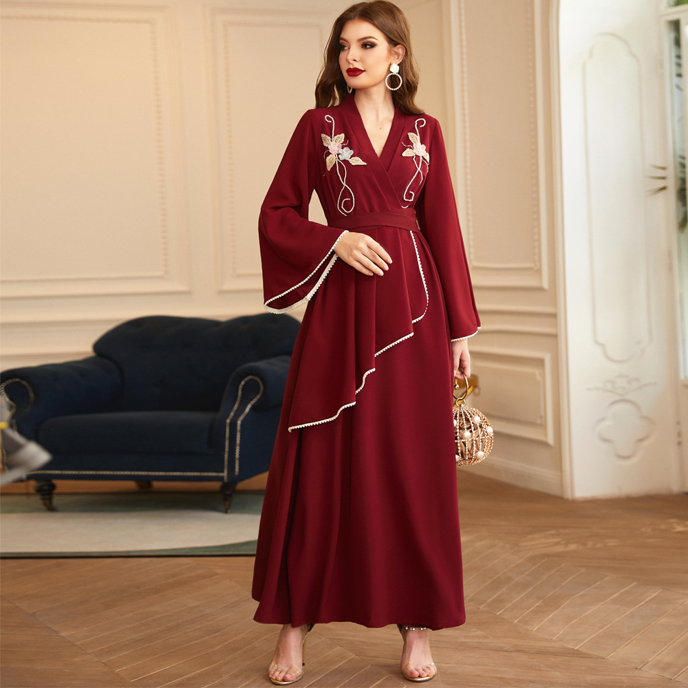 Ladies Hijab Abaya Stylish Kaftan Muslim Islamic Clothing Cotton Arabic Casual Dress Women's Pattern Printed Dubai Abaya Burqa