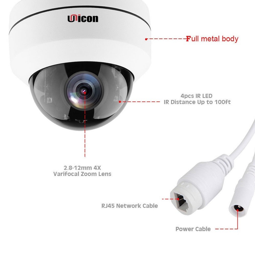 WIFI Dome IP Camera 4X Optical Zoom Outdoor Starlight Waterproof Wireless IR PTZ CCTV HD 1080P Microphone Audio Memory slot