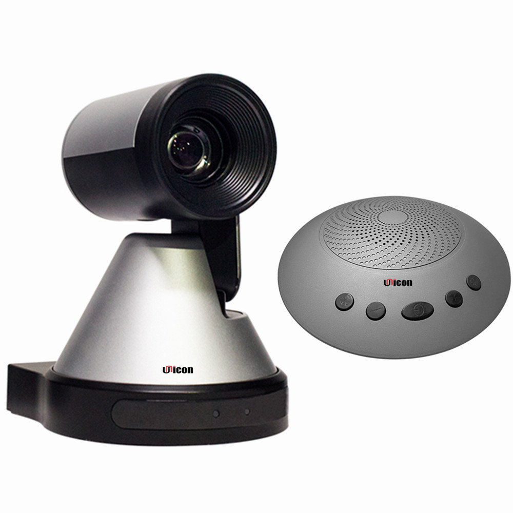 360 Degree PTZ Rotation Noise Reduction 10X Zoom 4MP HD Video Conference Camera System with Microphones and Speakers