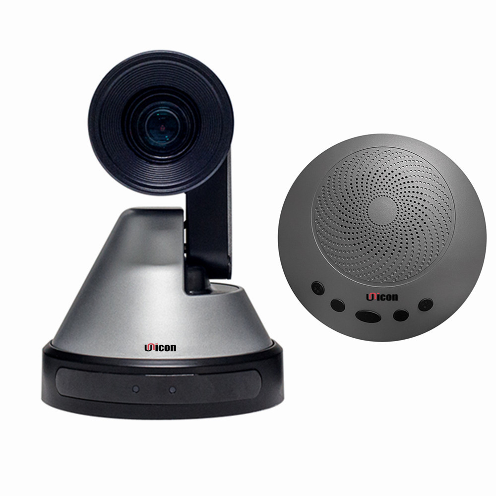 360 Degree PTZ Rotation Noise Reduction 10X Zoom 4MP HD Video Conference Camera System with Microphones and Speakers