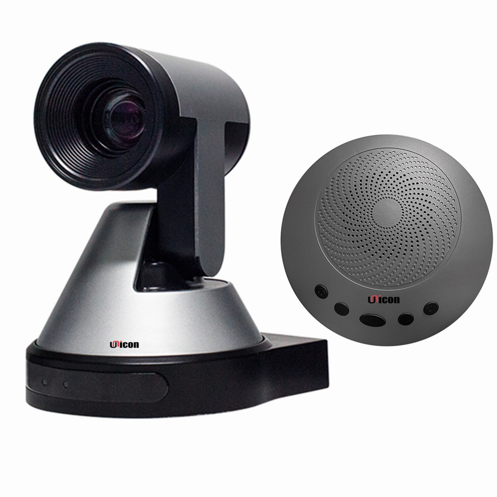 360 Degree PTZ Rotation Noise Reduction 10X Zoom 4MP HD Video Conference Camera System with Microphones and Speakers