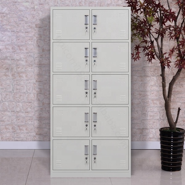 Metal 10 door steel shoe locker student storage cabinet for school