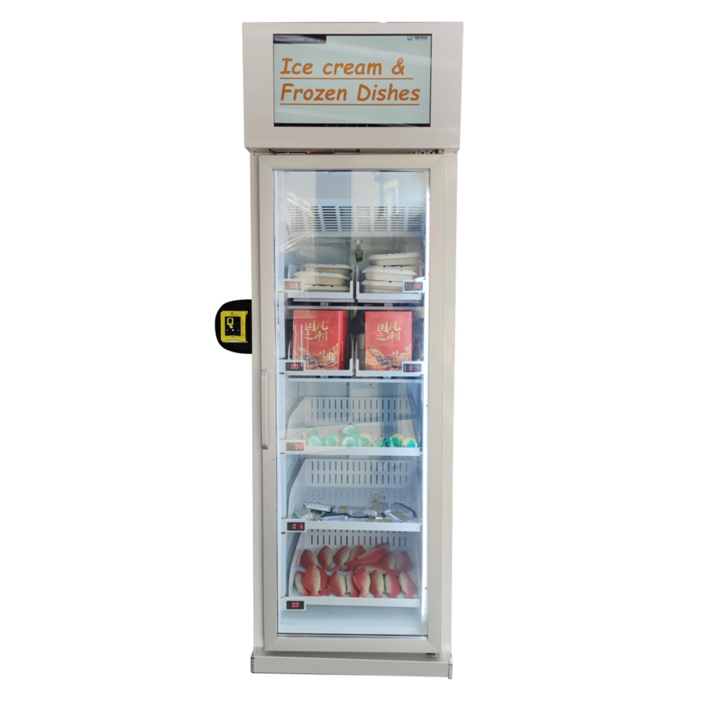 One door Intelligent unmanned weighing vending machine with 21.5 inch screen