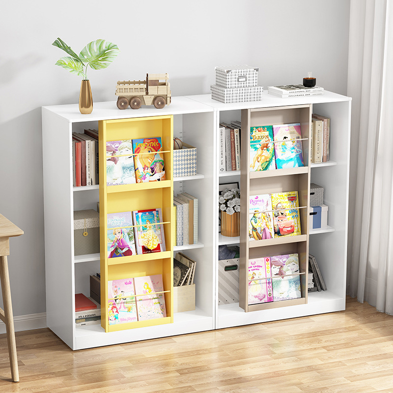 Children's short bookcase home steel book storage cabinet children's iron toy locker