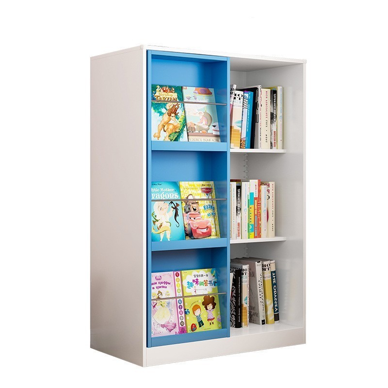 Children's short bookcase home steel book storage cabinet children's iron toy locker