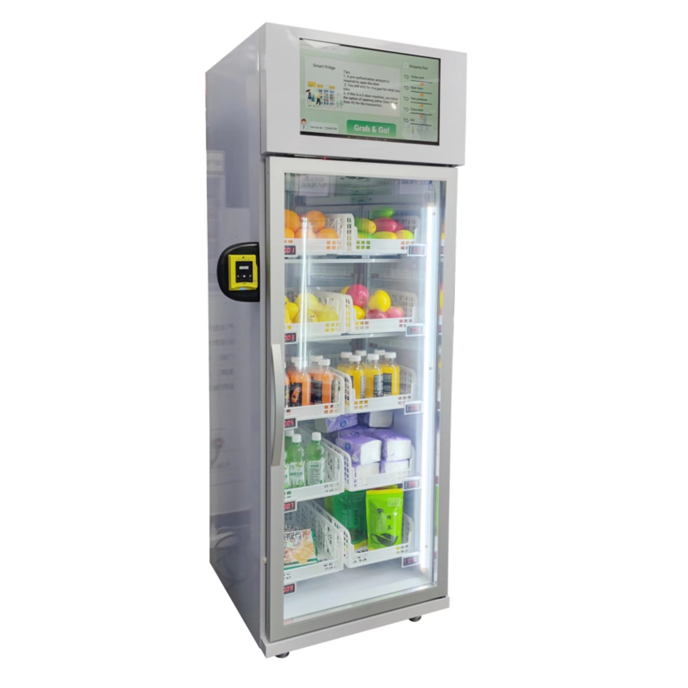 One door Intelligent unmanned weighing vending machine with 21.5 inch screen