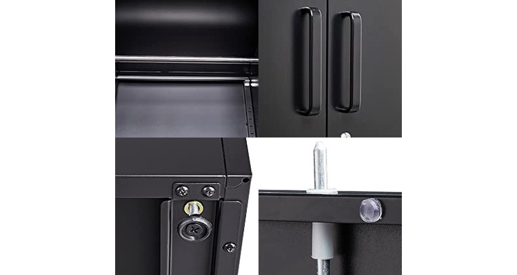 Home furniture modern design steel furniture knock down 2 door black metal wardrobe locker