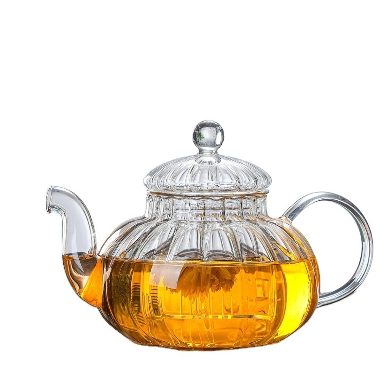 Hot selling 600/800/1000/1200ml Heat Resistant flower tea glass teapot with infuser