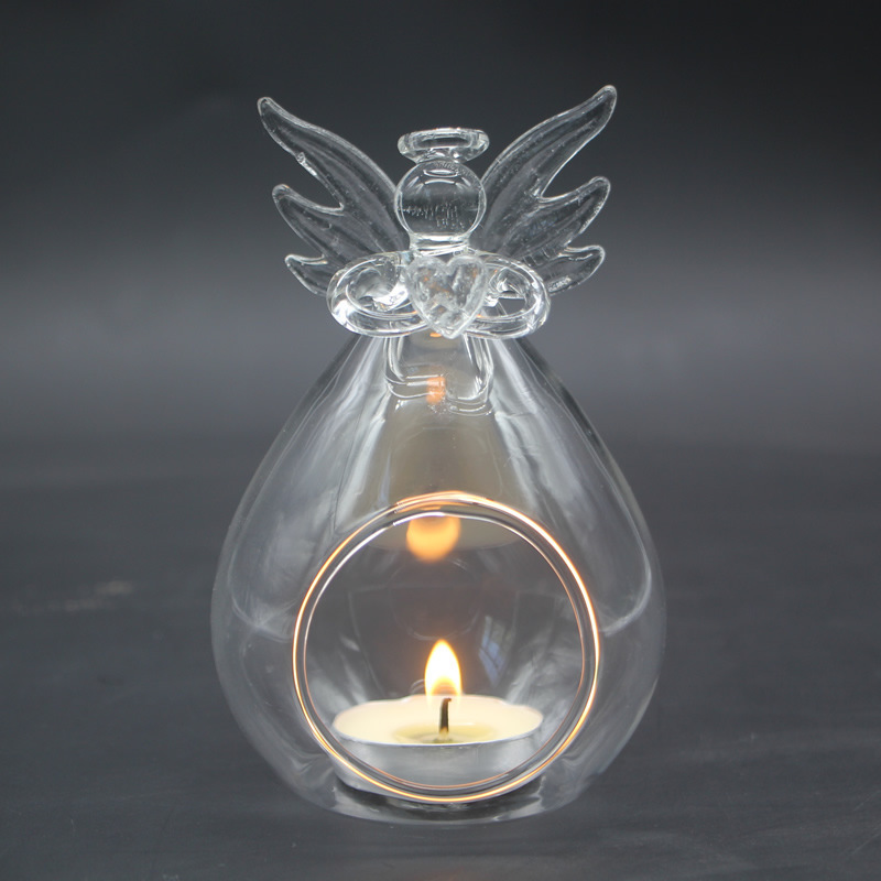 Wholesale Angel Shape Terrarium Glass Hanging Votive Candle Holders Wedding Decorations Gift Glass Candle Holder Jar