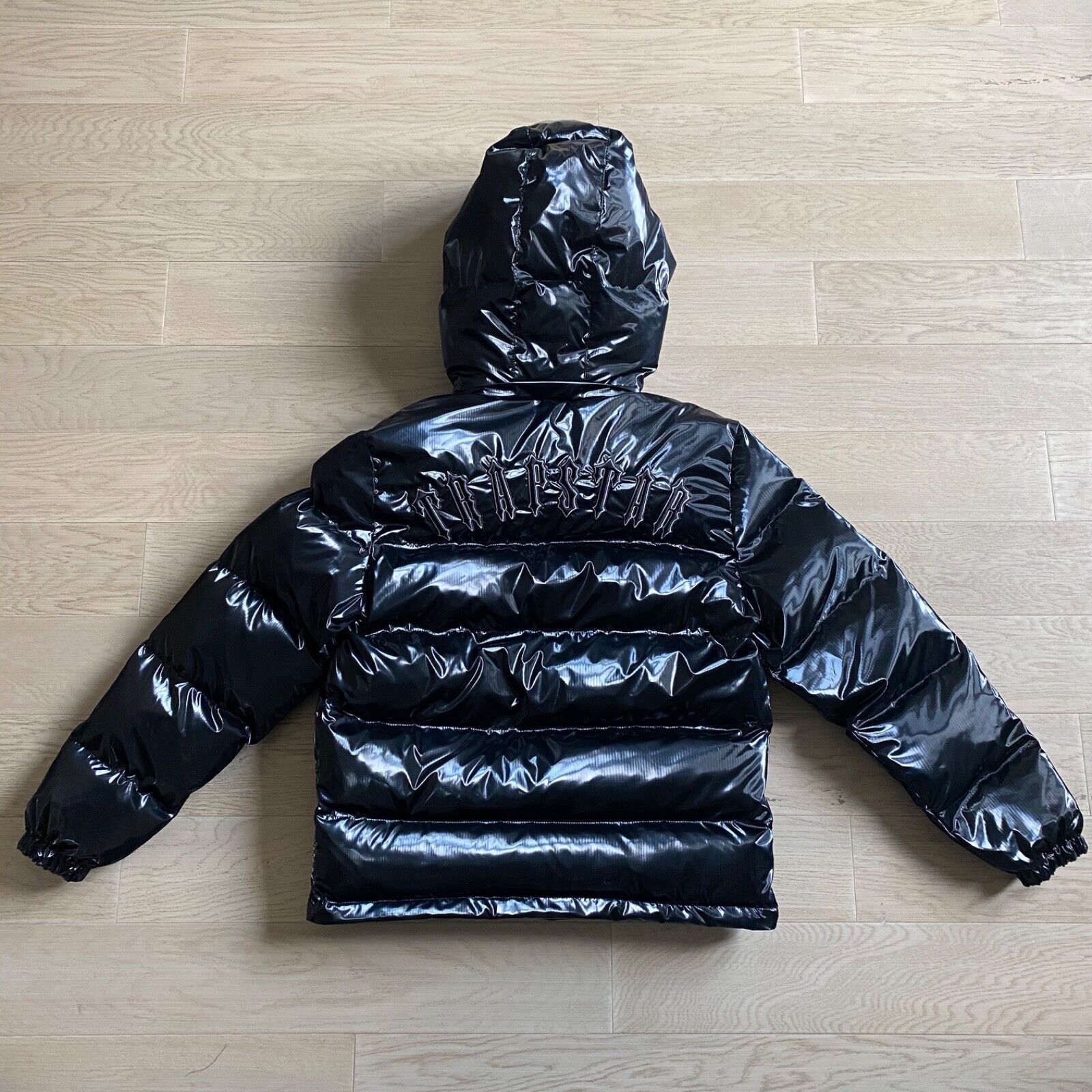 Trapstar Puffer Irongate Jacket Detachable Hood Color Shiny Black High Quality Best Premium Puffer Quality Bubble Jacket