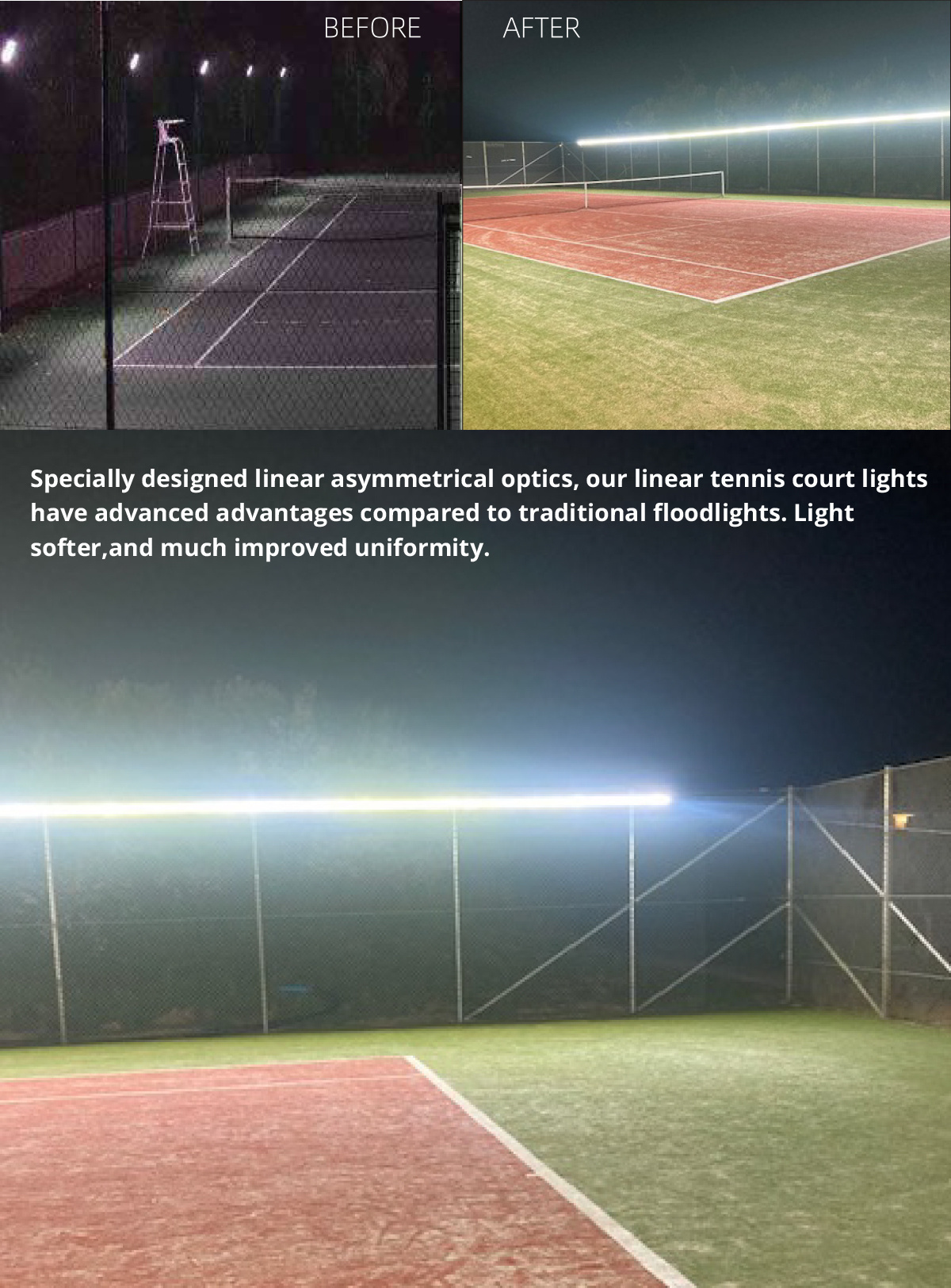 High Lumen Europe Patent DesignTennis High Bay Light 80w Industrial  Led Stadium Sport Table Linear Tennis Lighting