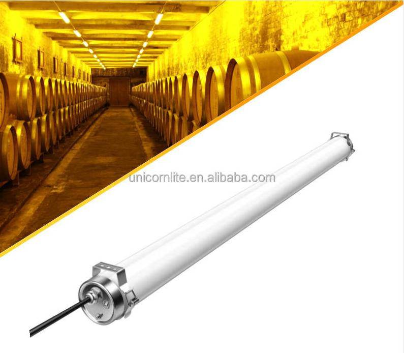 PMMA Housing Waterproof IP69K Led Light Tri-Proof Linear Lamp 20W 40W 60W 590nm Indoor Wine Cellar Light