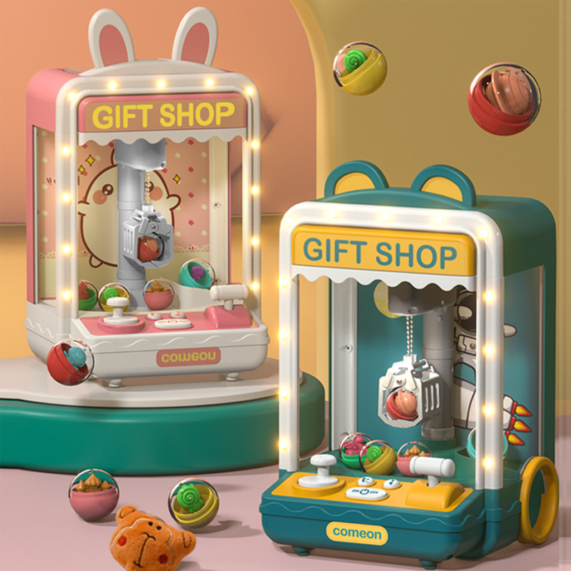 Kids Gifts Electric Coin Operated Crane Simulator Toy Clip Grabber Catching Plush Doll Game Mini Claw Machine