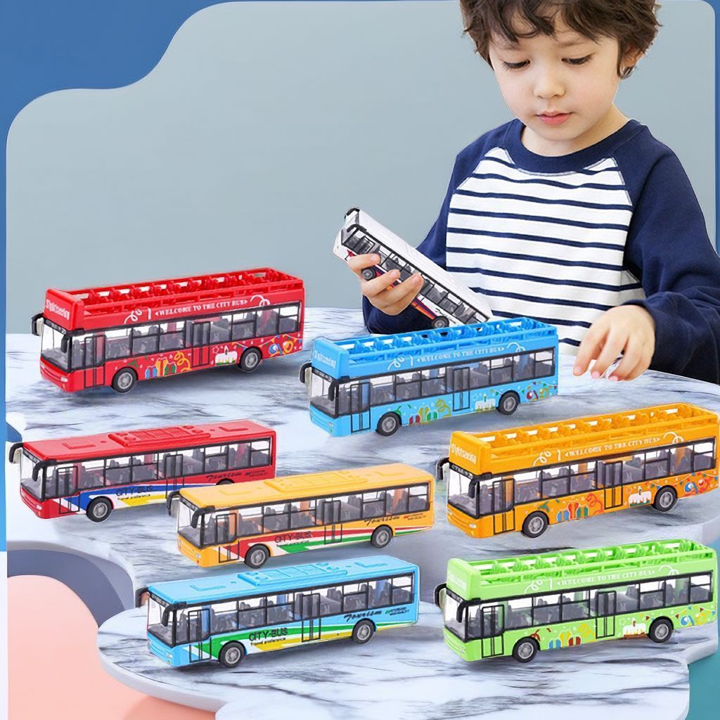 Customized 1:50 alloy  model toys diecast car pull back bus for Toddler