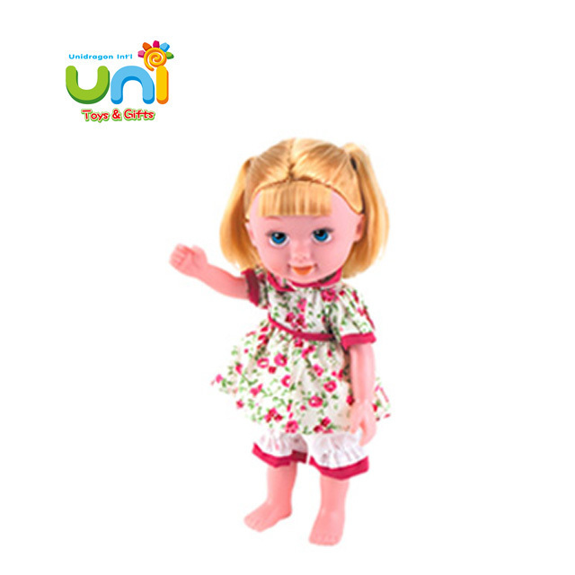 Lovely 9inch rubber flat baby doll girl doll toys