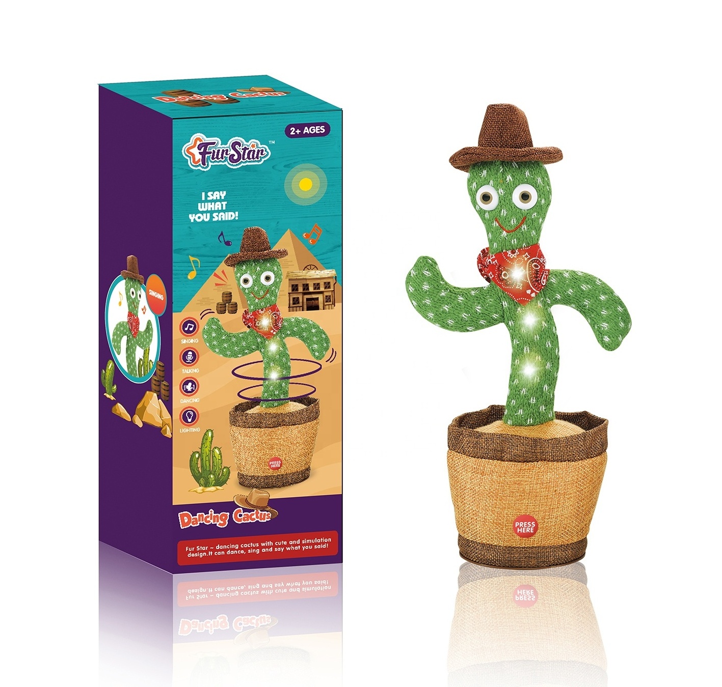 Music Toys Can Sing Record Learn Talk 120 Sings Dance Game Toy Bailarin Singing Back Talking Dancing Cactus