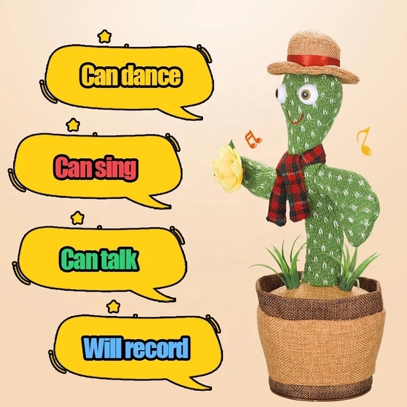 Music Toys Can Sing Record Learn Talk 120 Sings Dance Game Toy Bailarin Singing Back Talking Dancing Cactus