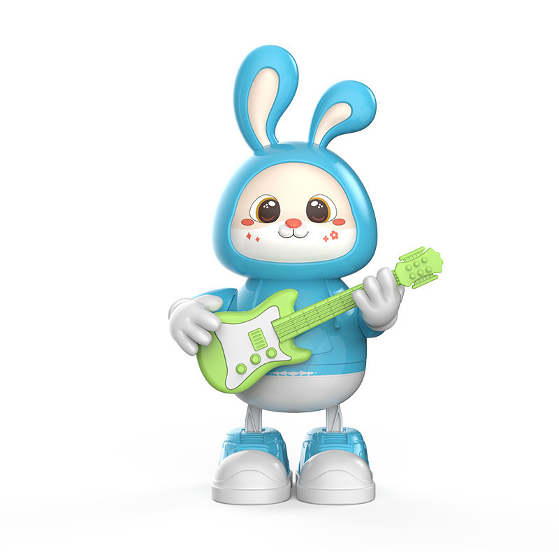 Hot Sell Children's Gifts Electronic Guitarist Rabbit Music Dance Lights Interactives Educational Toys