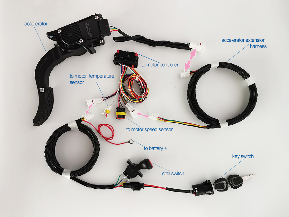 7.5kW 72V Traction Motor Hydraulic Gearbox Electric Car Conversion Kit with Battery