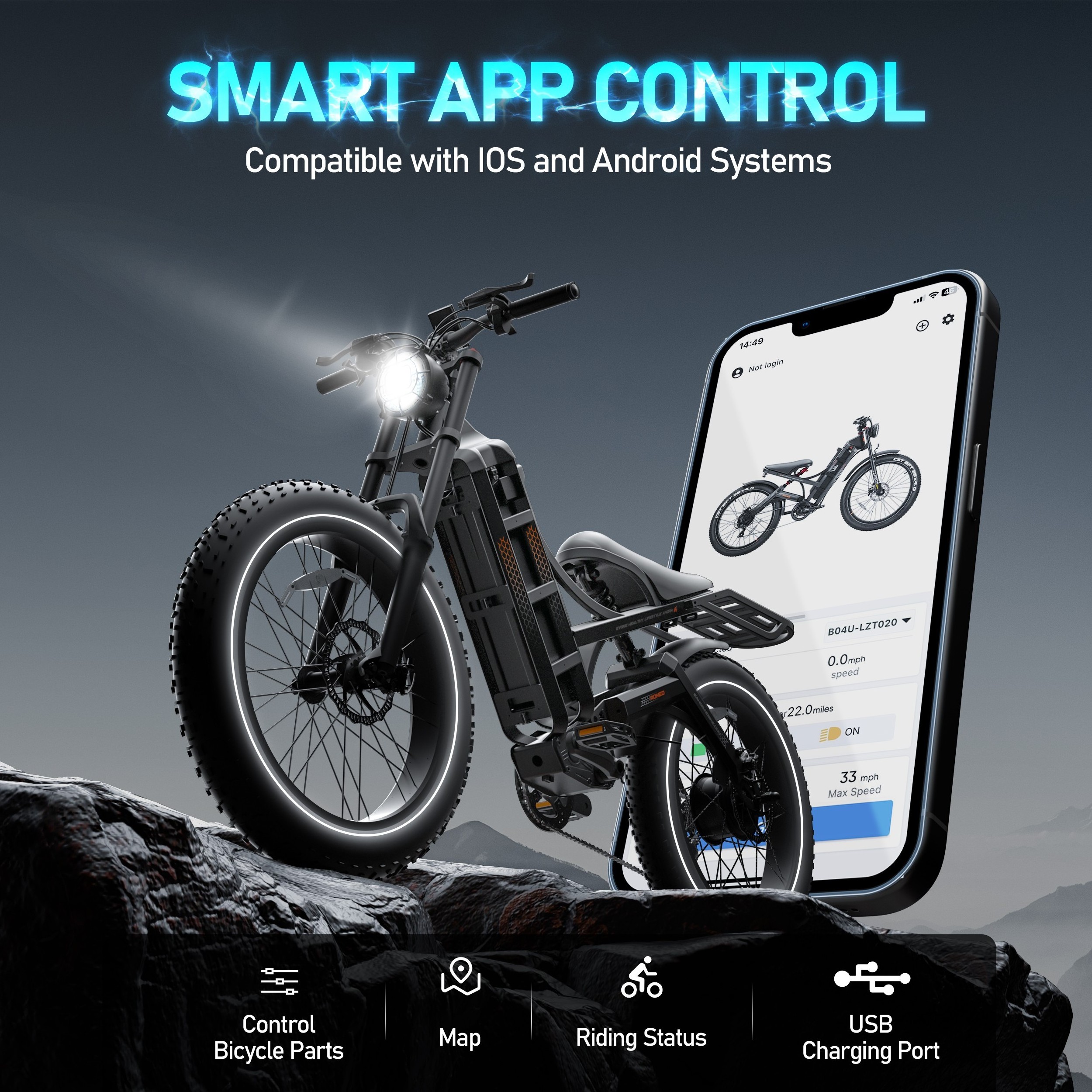 eAhora Romeo Pro Upgraded Electric Bike 60Ah 1200W  1600W 26