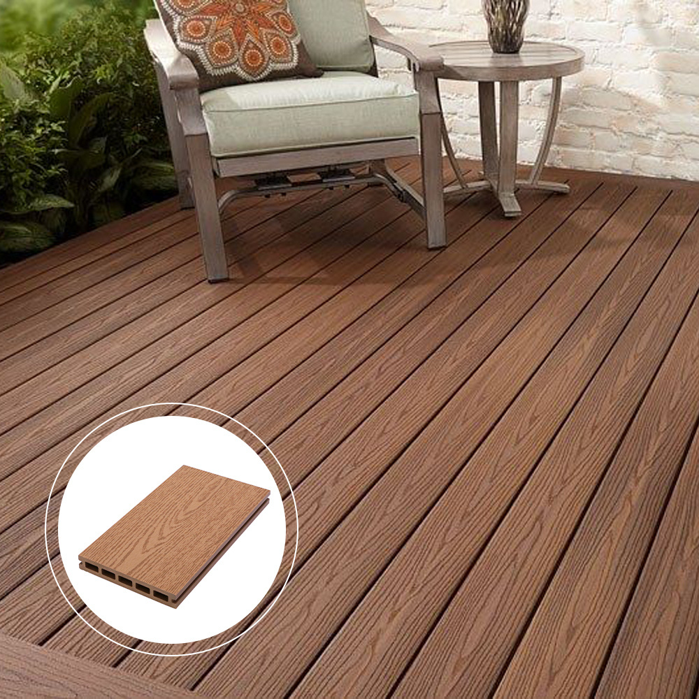 Factory Wholesale Outdoor Deep Embossing  Wood Plastic Plank WPC Compound Floor Exterior WPC Composite Decking