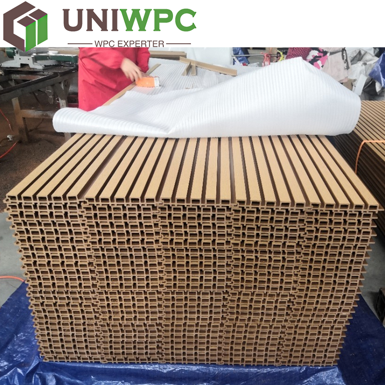 Slatted/Fluted Wall Panel Exterior Siding Co-extrusion External WPC Cladding , 219*26mm Outdoor Wall Cladding