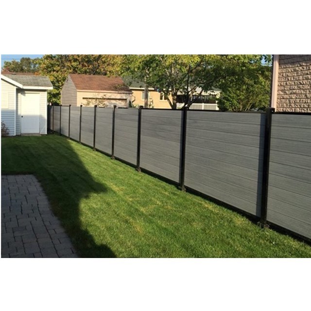 Outdoor retractable wpc composite wood fence panel garden strong plastic panels boards fencing, trellis & gates