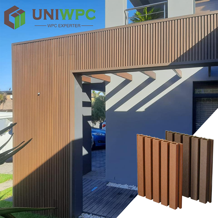 Slatted/Fluted Wall Panel Exterior Siding Co-extrusion External WPC Cladding , 219*26mm Outdoor Wall Cladding