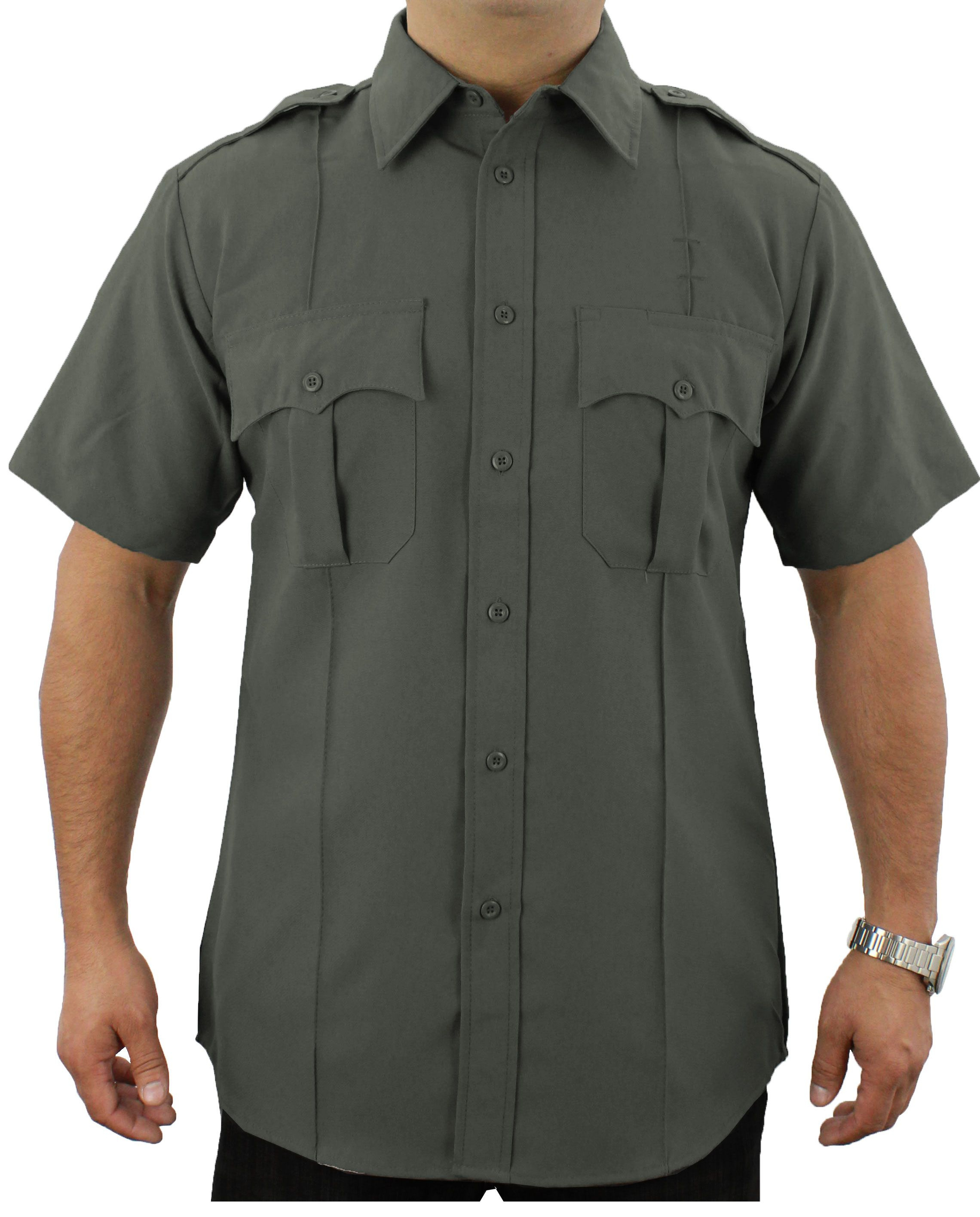 Wholesale high quality 100% Polyester Short Sleeve Uniform Shirt for security guard for staff casual shirt