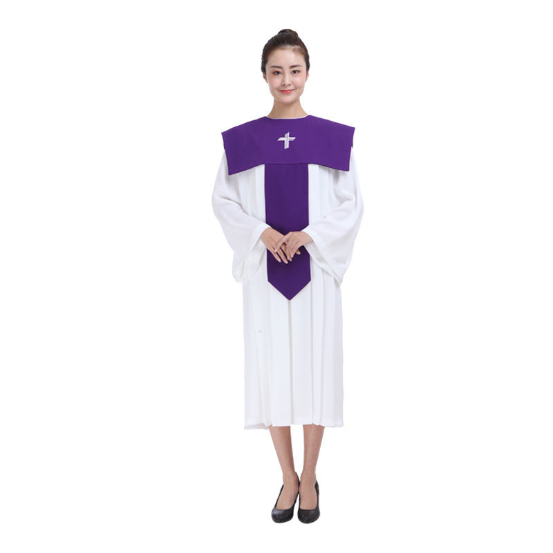 Wholesale Church Choir Dress Woman Singing Clothes Long Sleeve Free Choir Robes