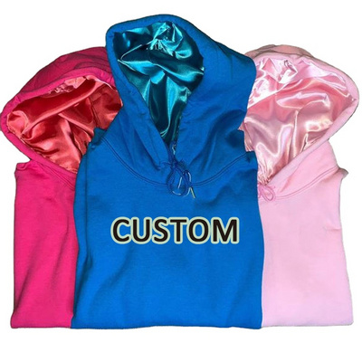 Custom satin lined hoodies sale