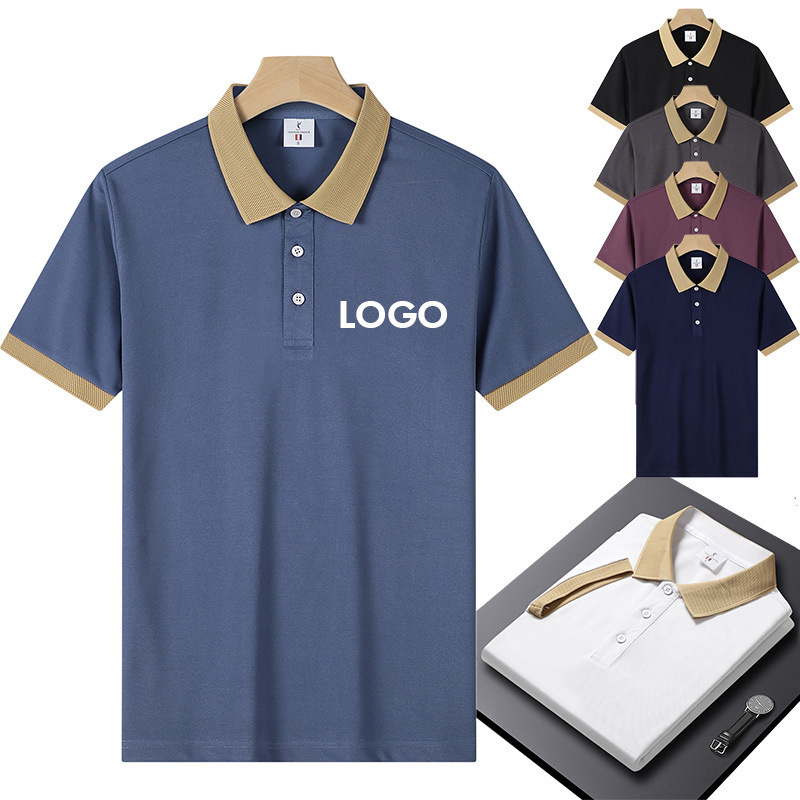 Camiseta algodon polo collar style 100% cotton fashion casual with logo custom logo printed polo t-shirt for men short sleeve