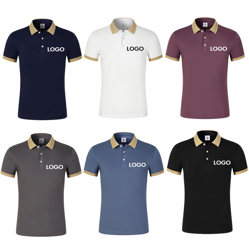 Camiseta algodon polo collar style 100% cotton fashion casual with logo custom logo printed polo t-shirt for men short sleeve