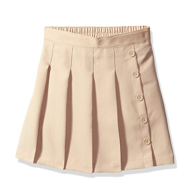 Kids school uniform cute two-tab pleated scooter skirt for girls with lining design