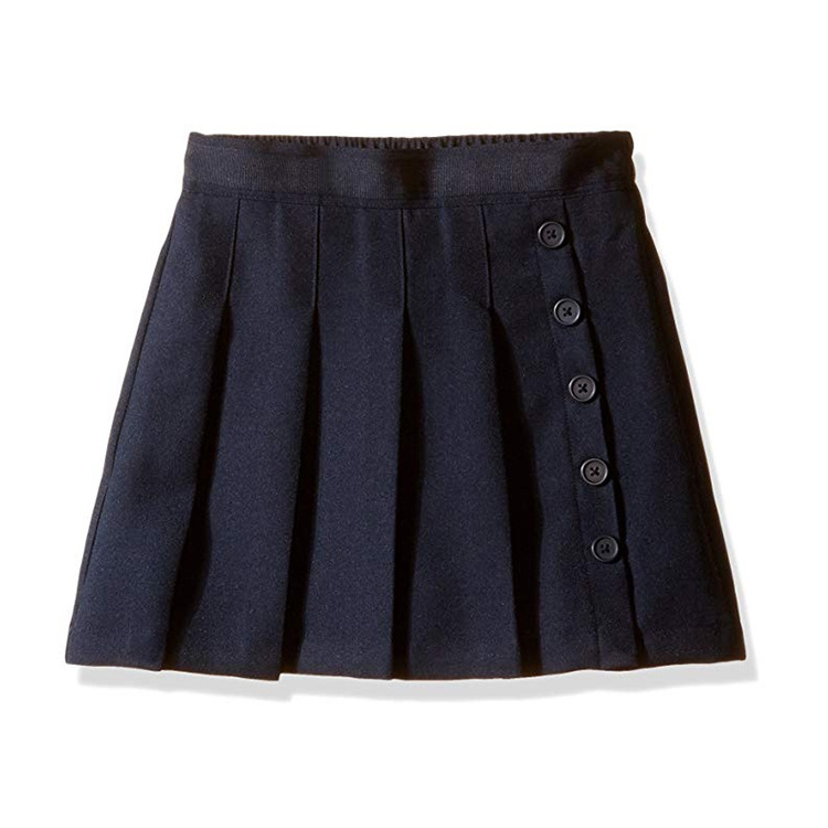 Kids school uniform cute two-tab pleated scooter skirt for girls with lining design