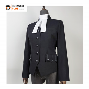 Traditional black court legal bar uniform lawyer barrister short jacket waistcoats for women