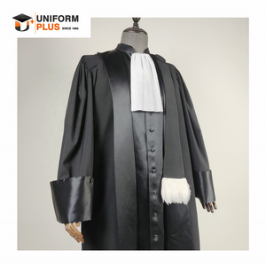 Premium quality France traditional black court legal regalia judicial attire barrister lawyer avocat magistrates robe and gown