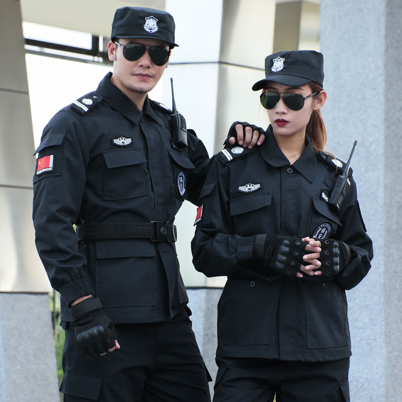 Hot Sale Winter Uniforms Security Unisex Combat Jacket Security Guards Uniform Set Black Tactical Security Officer Uniform