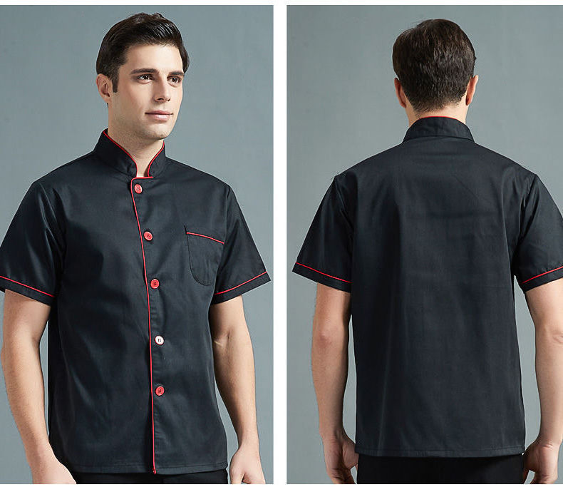 OEM Service Chefs Coat Short Sleeve Summer Chef Uniform Cook Costumes Restaurant Food Service Hotel Chef Jacket